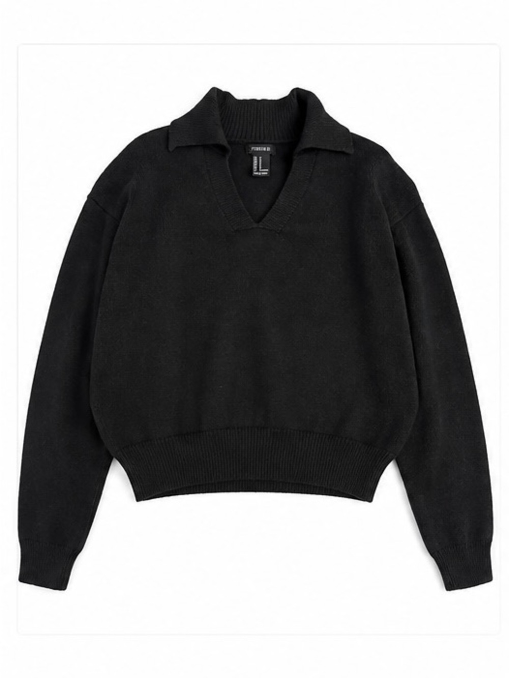 Forever 21 Black Collared V-Neck Pullover Sweater (Large but fits like a Small)